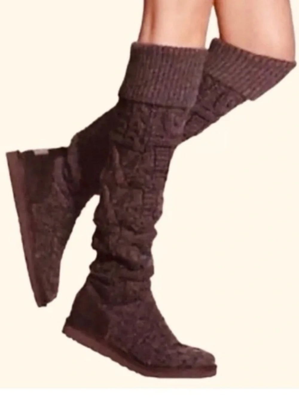 UGG Berry Color Cable-Knit Over-the-Knee Boots size 8